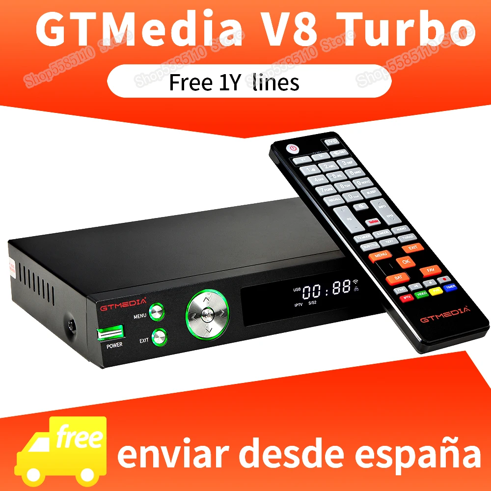 Спутниковый ТВ ресивер GTMEDIA V8 Turbo DVB S2/S2X/T2/Cable/J. 83b встроенный Wi Fi поддержка H.265 Разъем для карты без