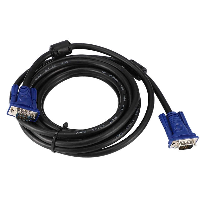 5 м VGA кабель папа-папа 3+ 6 HD полностью проводной 15 PIN для ЖК CRT проектор ПК ноутбук монитор