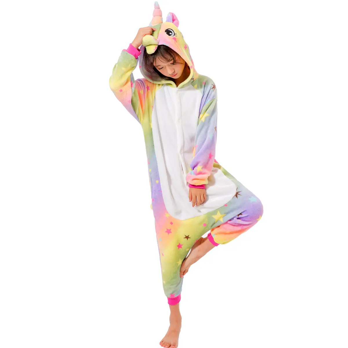 Детская Пижама Kigurumi, детские пижамы с единорогом и животными милые пижамы комбинезоны для мальчиков и девочек зимняя одежда для сна с длинными рукавами Детская Пижама