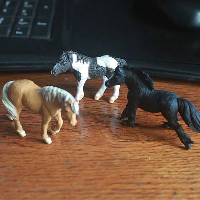 3pcs/set Miniature Decor Farm Animal Horse Model Hanoverian Appaloosa Lusitano Black White Steed Fairy Garden Action Figure Toys 1