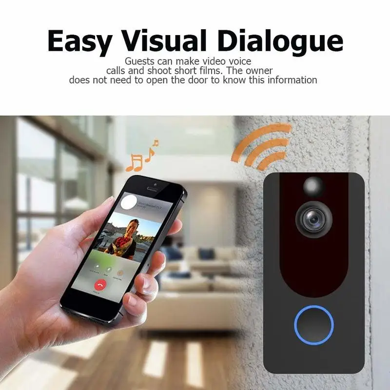 V7 HD 1080P смарт WiFi видеокамера на дверной звонок визуальный домофон с Chime ночного видения IP дверной звонок беспроводной камеры безопасности