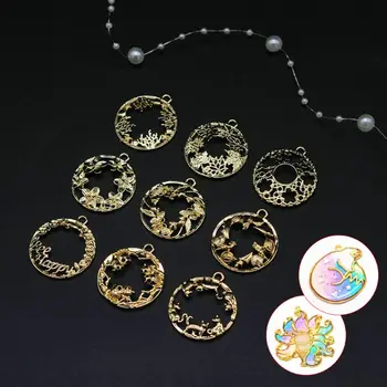 

Metal Frame DIY Epoxy Resin UV Crystal Silicone Molds Accessories Golden Floral Animals Jewelry Pendant Necklace Making Charms