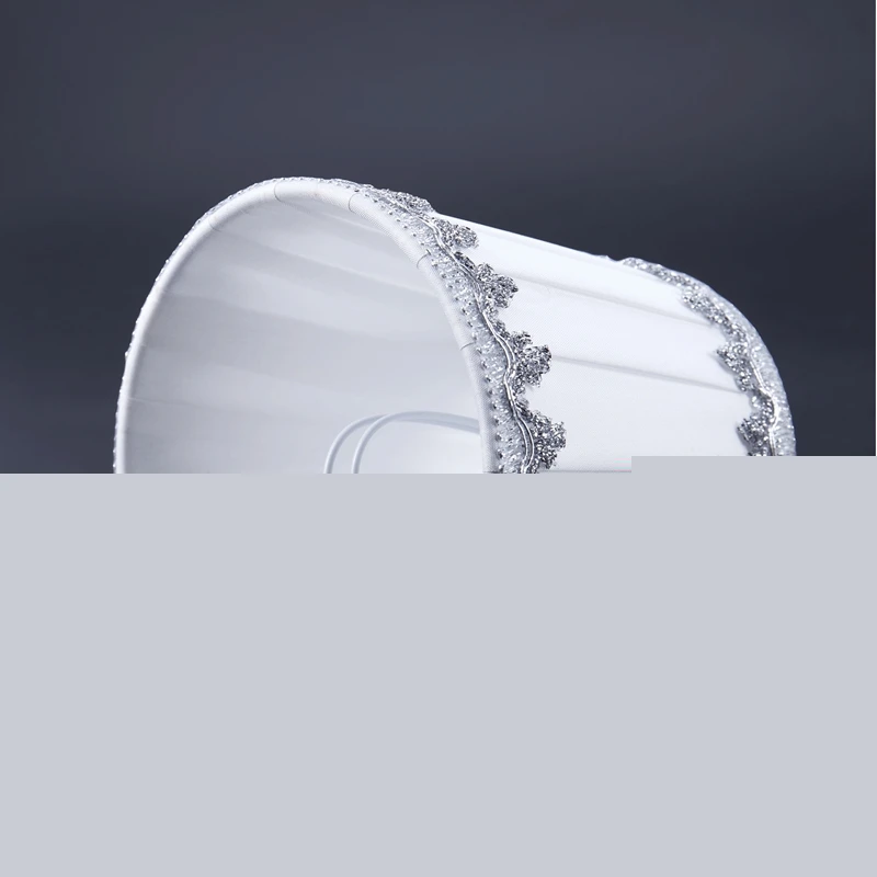 Fabric Chandelier Lampshade Holder Clip on Sconce Beside Bed Lamp Hanging Light, Creamy White