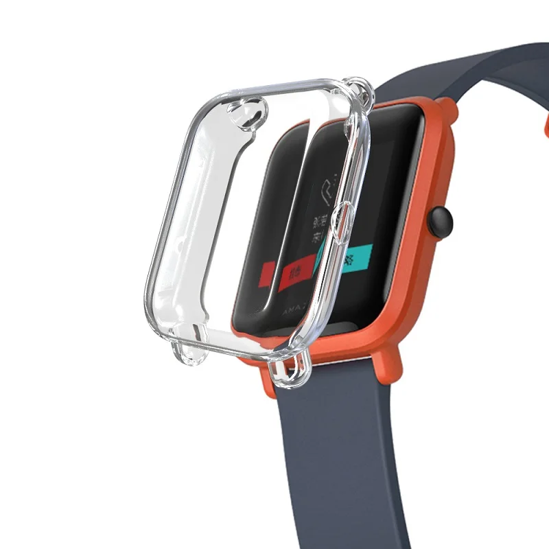 Для Huami Amazfit Bip TPU чехол для смарт часов защитный чехол с защитной пленкой для экрана для Amazfit Bip аксессуары Бампер Покрытие