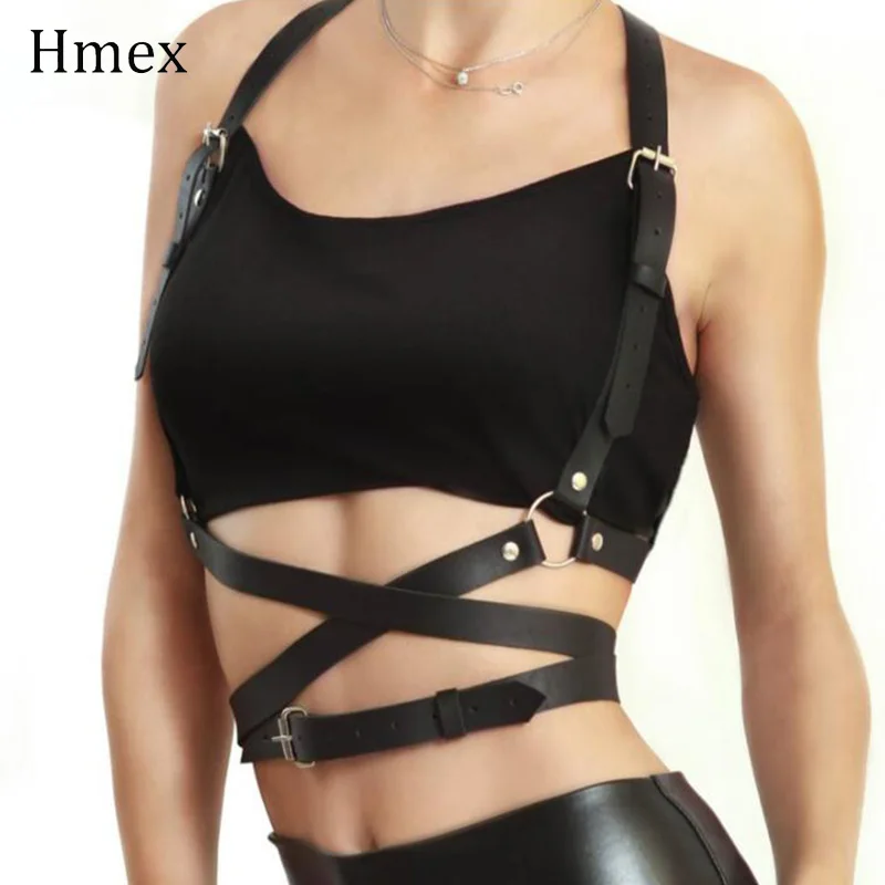 2 Piece Women Harness Body Belts Sexy Garter Belt Punk Gothic Bdsm Leg Bondage Stockings Straps Bra Erotic Suspender Lingerie - Цвет: A