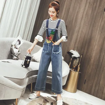 

Two-piece Set Match T Shirt Cowboy Bib Two-piece Set Leisure Suit