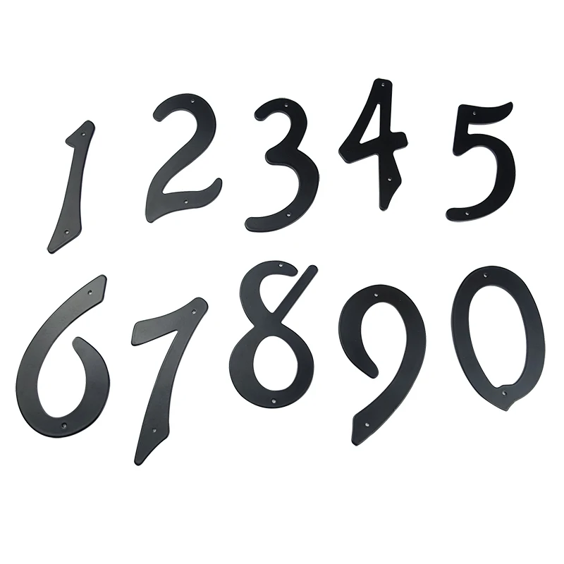 10cm Modern House Number Door Home Address Mailbox Numbers House Digital Door Outdoor Sign 4 Inch. #1 Aliuminum Black house number signs house numbers number plate door signs