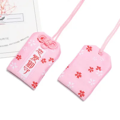 Мультфильм японский Omamori lucky bag брелок благословение желаний льняной амулет мешок Забавный персонализированные сладкие ювелирные изделия розовые аксессуары - Цвет: 1
