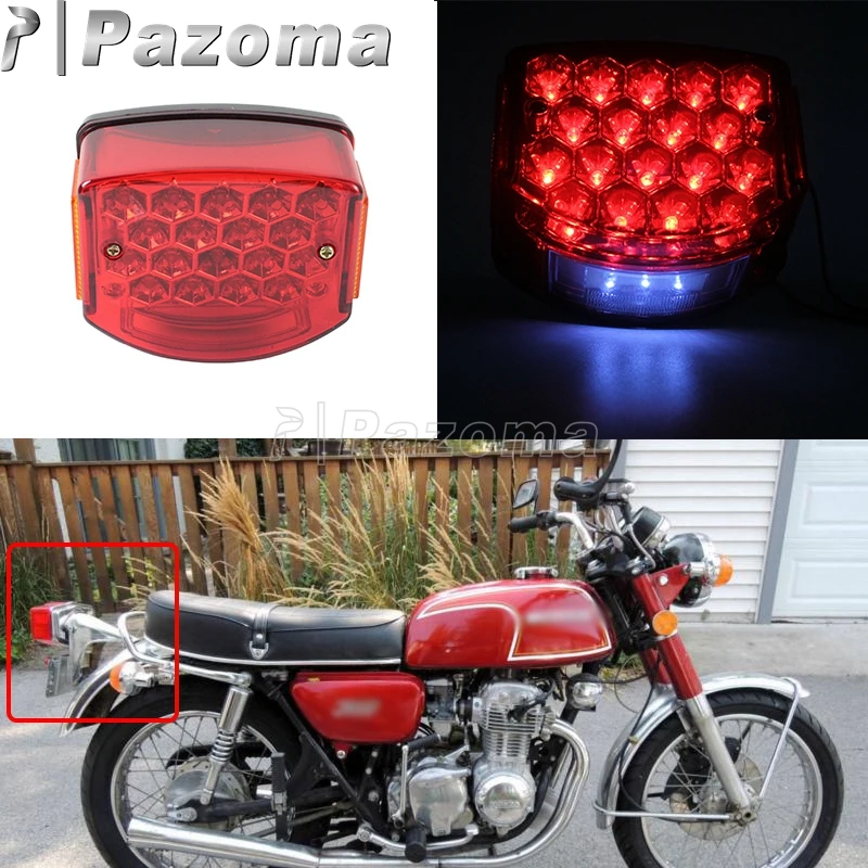 

Plastic Motorbike Red LED Taillight With Reflector Integrated License Plate Light Tail Light For Minsk 125cc Carpathians 50cc