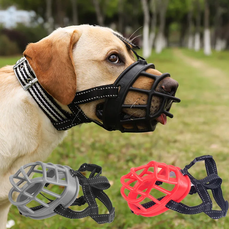 Silicone Big Dog Muzzles for Medium Large Dogs Adjustable Strong Basket Pet Mouth Mask Labrador Pitbull Accessories for dog muzzle