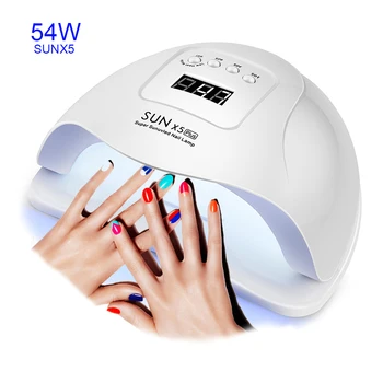 

54/36W SUNX 5 Dual UV LED Nail Lamp 36 PCS LEDs Nail Dryer SUN Light For Curing UV Gel Nail Polish With Sensor LCD Display