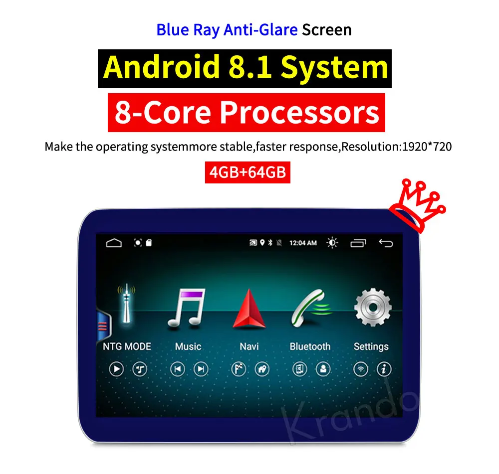 Krando Android 8,1 8,4 'IPS 4+ 64 синий дисплей стерео радио навигация для BENZ ML-Class W166 2012- мультимедийный плеер gps
