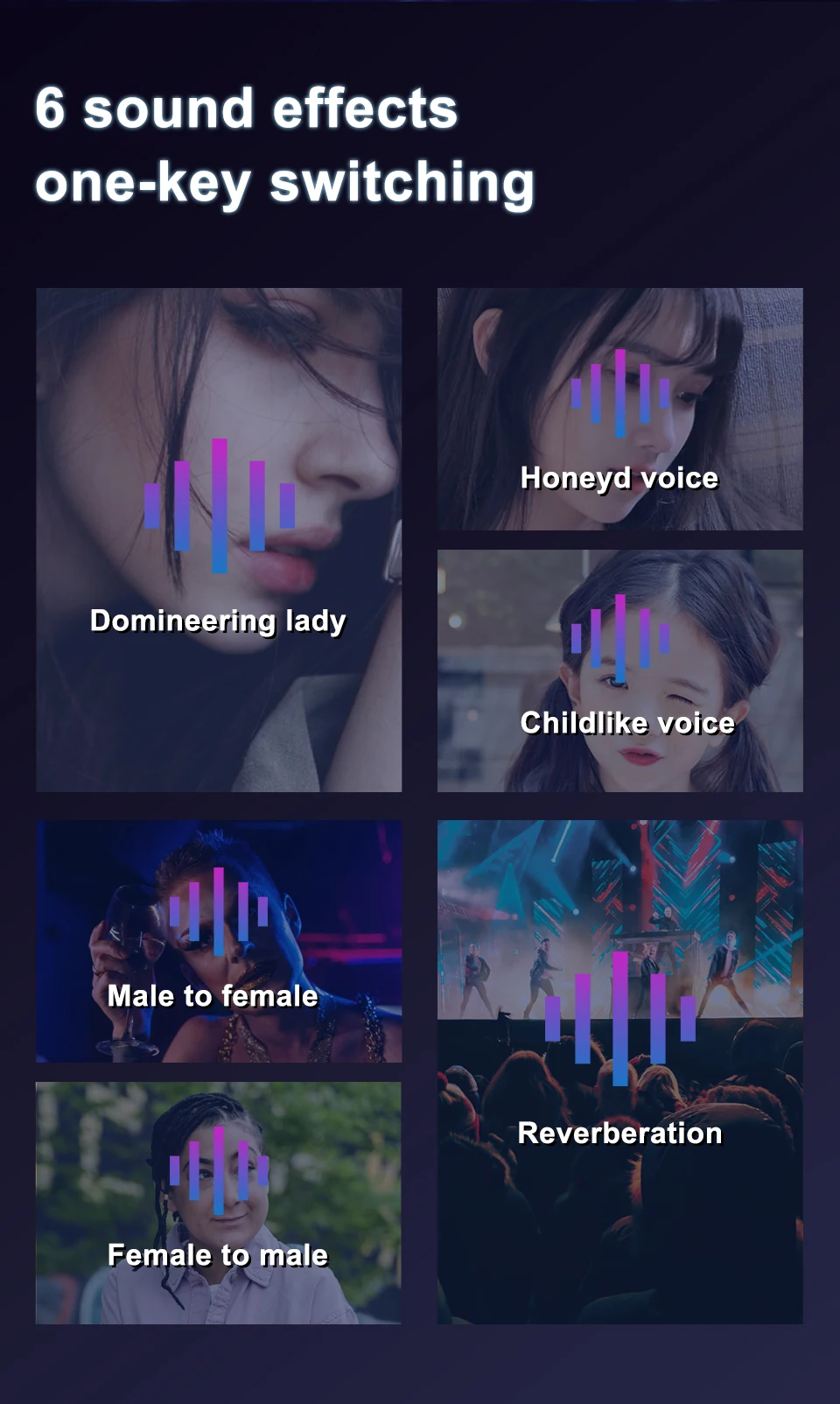 MAMEN Voice-changing Recording MIC Type-C Plug Lavalier Microphone with 6 Sound Effect for Android iOS Smartphone Live Streaming