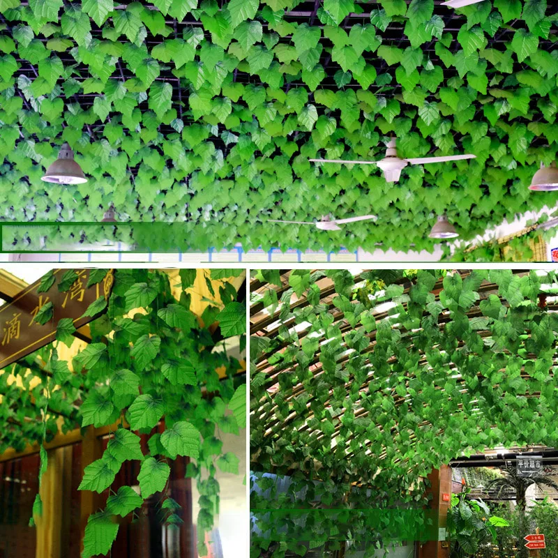 Artificial Plant Garland 230cm Silk Hanging Ivy Leaf Vine Leaves 1Pcs For Home Bathroom Decoration Garden Party