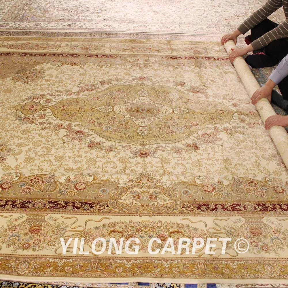 Yilong 8 5 'x 11 8' Hereke Восточный ковер Большой античный бежевый турецкий ручной
