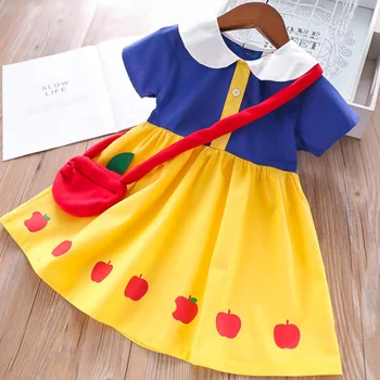

2020 Summer New Arrival Girls vintage peter pan collar Dress Kids apple birthday party Princess Dress