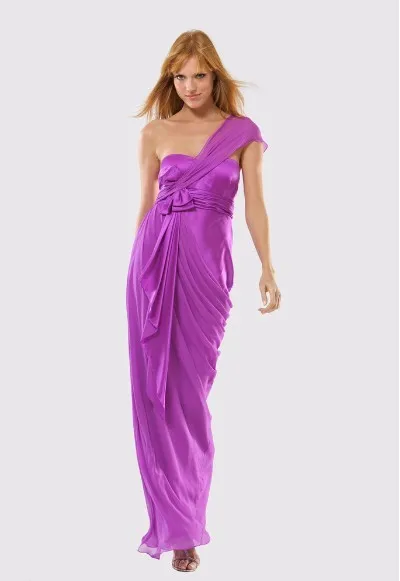 Дизайн Горячая одно плечо на заказ Красный Фиолетовый vestido com tule шифон louisvuigon длинное платье подружки невесты