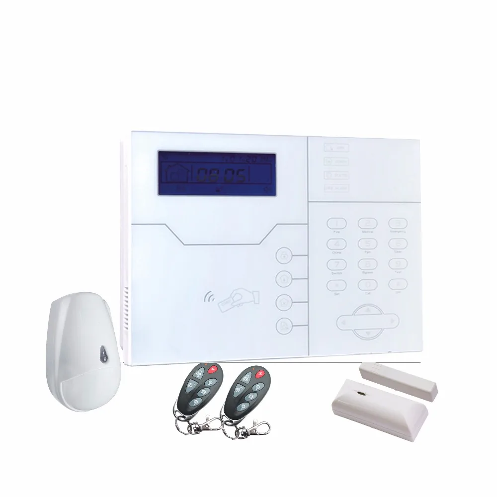 Shenzhen P&E ST-VGT 433/868mhz RJ45 LAN Line+GSM Alarms Burglar Security System with door sensor moving alarm detector