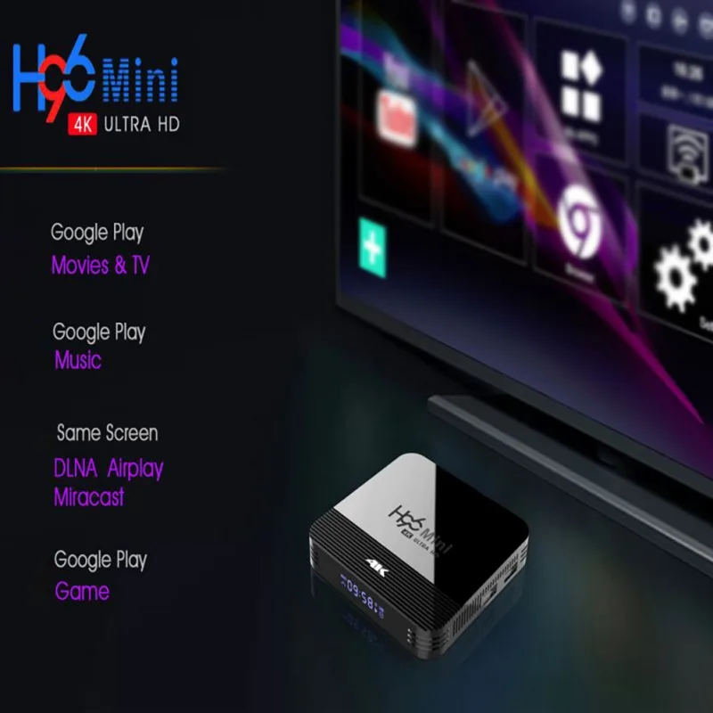 H96 мини H8 Android 9,0 ТВ приставка RK3228A 28nm четырехъядерный A7 2,4G/5G Wifi BT4.0 4K HD телеприставка Google плеер Youtube медиаплеер