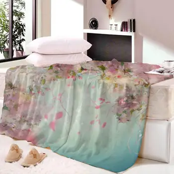

3D Printed Spring flowers Art Throw Blanket Super Soft Travel Beach Towel Bedsheet Nap Blanket Home Textile Dropping Custom