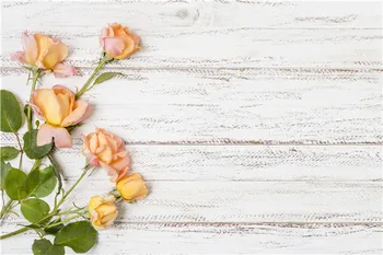 

Vinyl Custom Valentine day Photography Backdrops Prop Floral Rose Wooden Photo Studio Background Q191223-2163