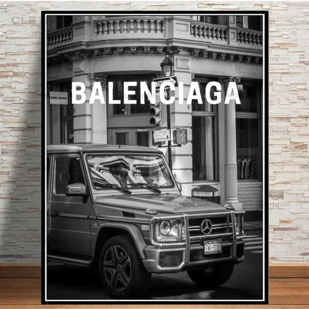 Modern Black Car Canvas Painting Nordic Street Luxury Car Poster Wall Art Immagini In Bianco E Nero Decorazione Della Casa Soggiorno