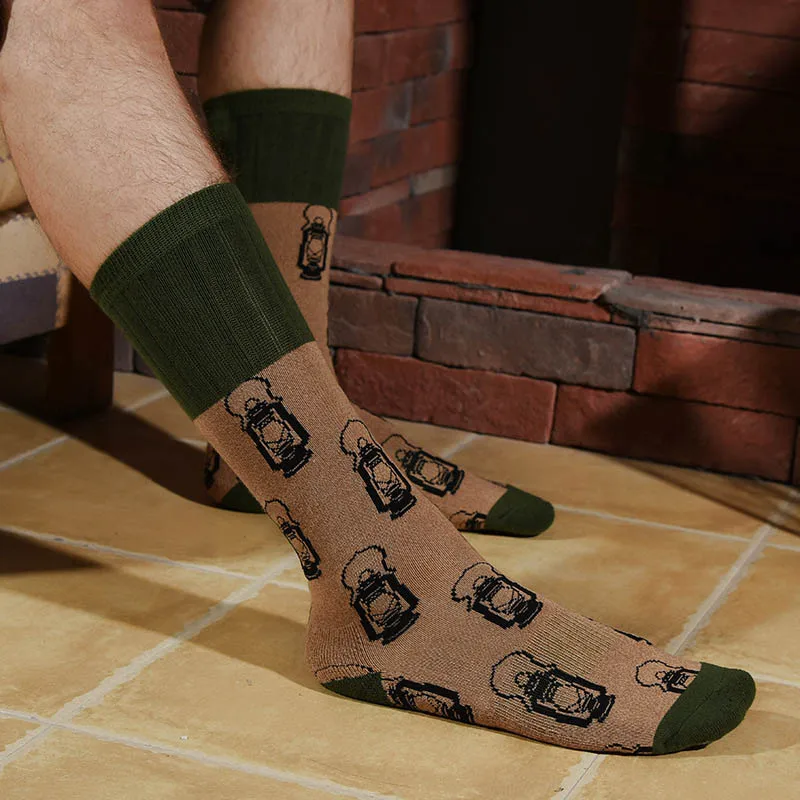 HEPOSCKONE/осенне-зимние носки в стиле харадзюку; мужские модные носки в стиле хип-хоп с изображением животных; забавные носки с рисунком лисы, милу, оленя, волка