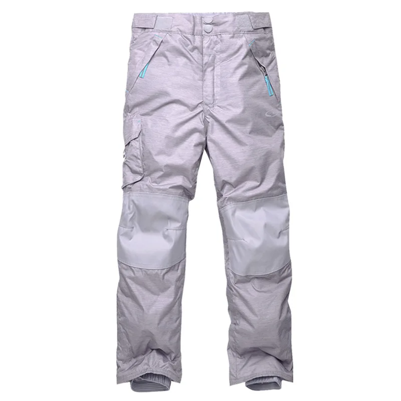 Стиль; ветронепроницаемые водонепроницаемые лыжные брюки для больших мальчиков - Цвет: Light Gray