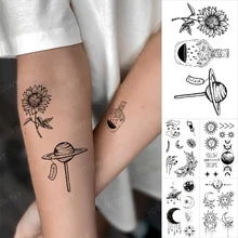 Child Tattoos Drifting Bottle Lollipop Sunflower Starry Sky Line Waterproof Temporary Tattoo Sticker Kid Girl Boy Body Art Tatoo