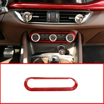 

For Alfa Romeo Giulia Stelvio 2017-2019 Real Carbon fiber Car Accessories Center Air Conditioning Adjustment Frame Trim