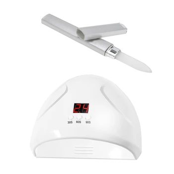 

1Pcs Nail Filer Buffer Glass Nail Sanding Nail Polisher & 1Pcs White Nail Phototherapy Machine 36W Induction USB Power