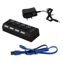 Профессиональный Plug and Play station 4 Порты и разъёмы USB 3,0 Hub ВКЛ/выкл кнопка& AC Мощность Кабель-адаптер для портативных ПК ЕС/США штекер