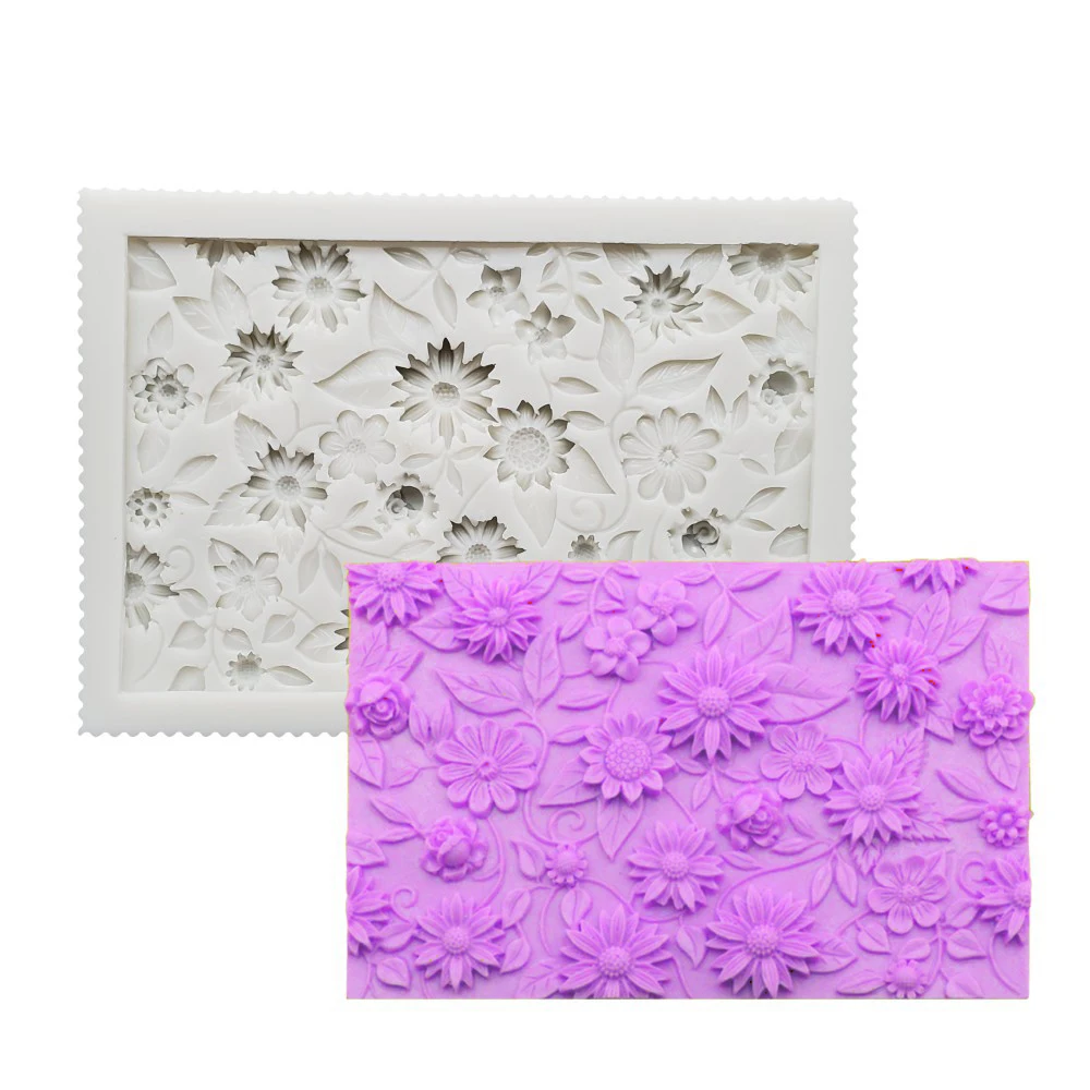 

Chrysanthemum Rose Petal Silicone Fondant Cake Mold Vine Lace Pattern Chocolate Paste Sugar Craft Decorating Mould Baking