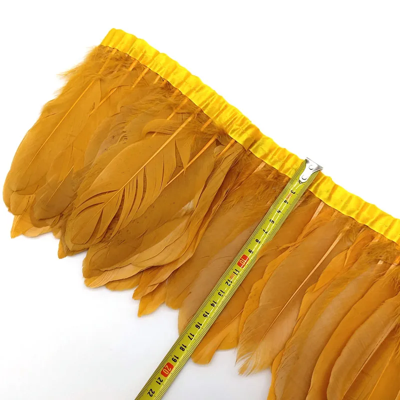 2meters Goose Feathers Fringe Trims Plumes DIY needlework accessories Sewing Ribbon For Wedding Dress Decoration Crafts 15-20cm