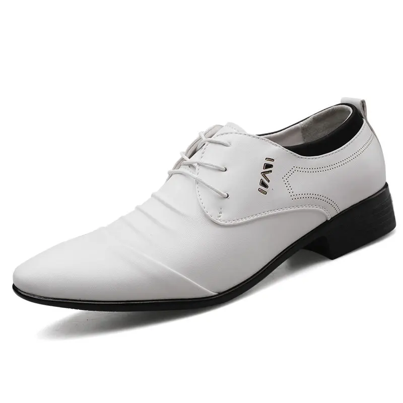 Zapatos formales de cuero blanco para hombre, informal de negocios alta calidad, zapatos Oxford transpirables para oficina y boda, 2019 _ - AliExpress Mobile