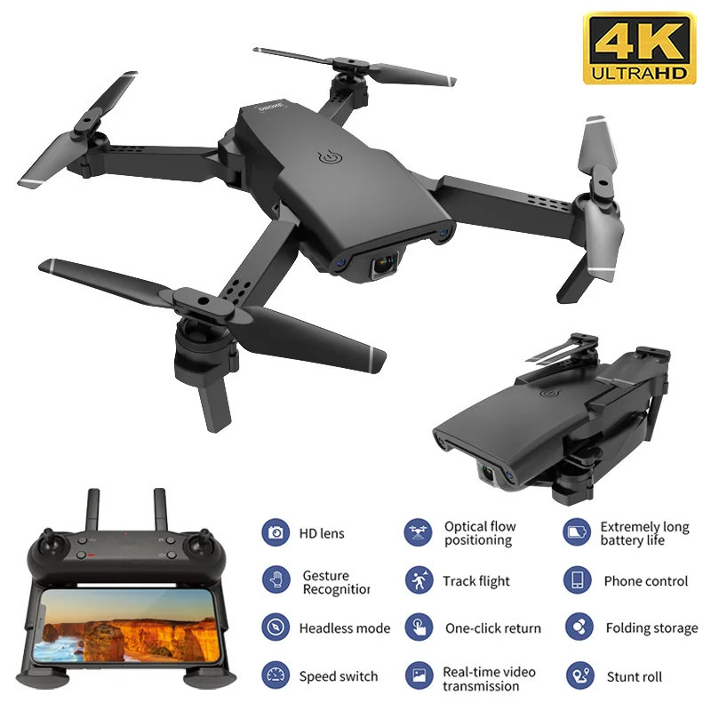S8 RC Drone 4K HD Camera Professional Aerial Photography Helicopter WIFI Optical Flow Positioning Quadcopter | Игрушки и хобби
