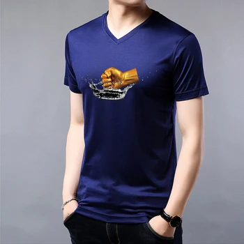 

Popular Logo T-shirt Men Strength Youth Men's Cotton Summer Pure Printed Logo Slim Fit T-shirt Casual Short-sleeved Personality