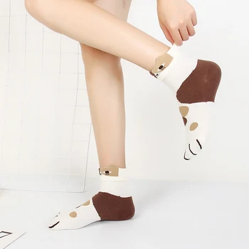 

1pair Soft Cartoon Cat Adults 3D In Tube Casual Cotton Blend Women Socks Cute Elastic Fashion Autumn Winter Daily