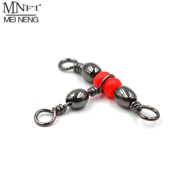 MNFT 20Pcs 11sizes 3 Way T-Turn Barrel Swivel Connector Red Beads