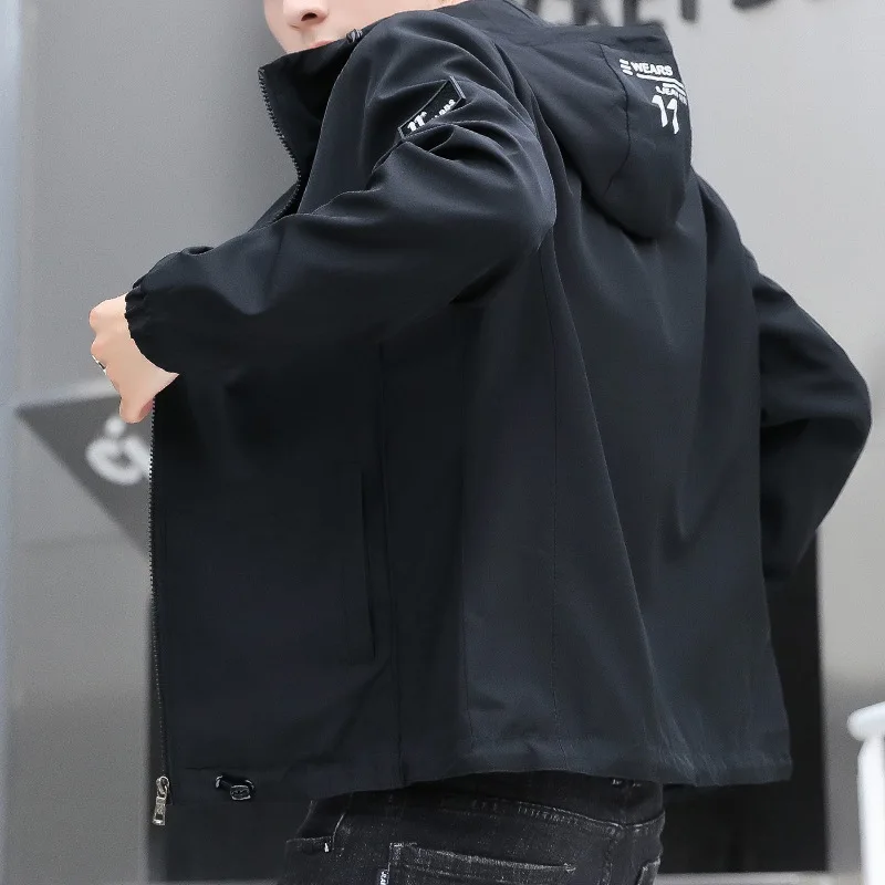 

2019 New Style Spring And Autumn Jacket Men's Trend Students Handsome Korean-style Versatile Casual Hooded Tops Men's Autumn Clo