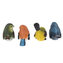4 шт. искусственный мини птичье перо маленькая птица Смола декоративная фигурка садовый орнамент статуя птицы искусственная фигурка птицы
