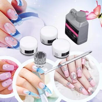 

High Quality Portable Nail Art Tool Kit Set Crystal Powder Acrylic Liquid Dappen Dish 6 Pcs Set & Kit Nail Art Tool