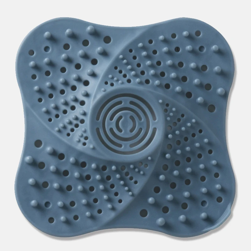Blue Вентилятор-shape форме, благодаря чему создается ощущение невесомости с силиконовой подошвой дренажный Слив для кухонной раковины отходов Подключите волос фильтр - Цвет: Blue