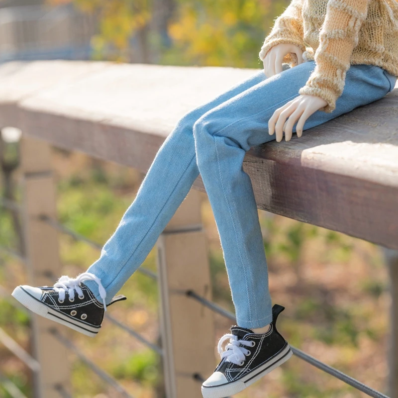 thumbnail image 1 of Accesorios para muñecas BJD a escala 1/4 1/3 Ropa para muñecas Jeans azul claro lavados para BJD/SD MSD SD13 SD17 SSDF Uncle. Muñeca no incluida C0762, 1 of 4