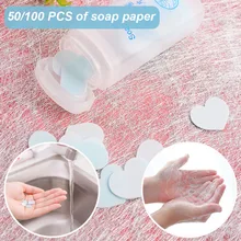 

100pcs Travel Soaps Paper Cleaning Portable Hand Wash Soap Papers Scented Slice Washing Hand Bath Scented Foaming Mini Soap