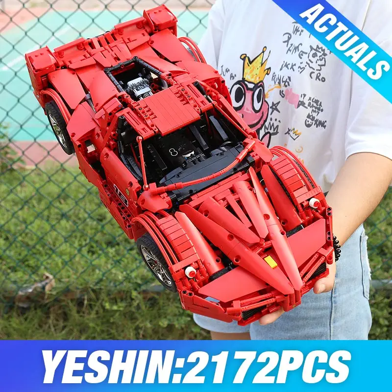 Yeshin 13085 гонщики Ferrared Enzo Super Car совместимые 8653 Technic 1:8 масштаб спортивный автомобиль строительные блоки кирпичи игрушки