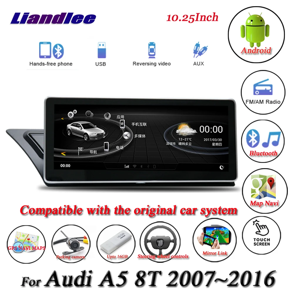 

Car Android Multimedia System For Audi A5 8T 2007-2016 Radio GPS Navigation Player Carplay Androidauto Head Unit HD Screen