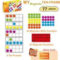 Magnetic Ten Frames Set Math Manipulative for Elementary Classroom & Kindergarten Magnetic Math Counters for Kids Math Games 1