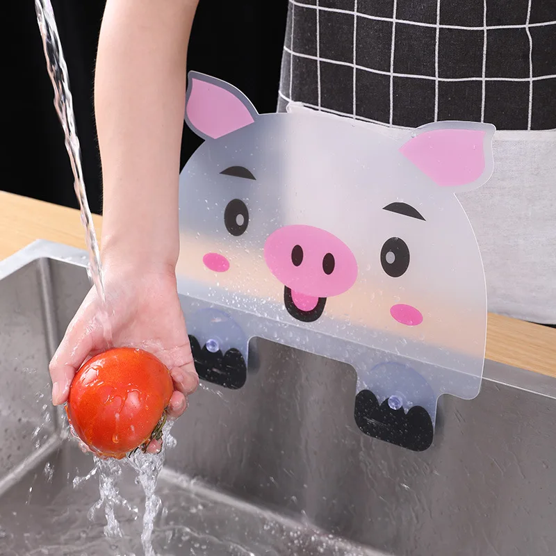 Sink Water Splash Guard with Suction Cup Cute Animals Water Stopper Kitchen Waterproof Screen Anti-water Board Baffle Plate kitchen splatter screen kitchen splash guard