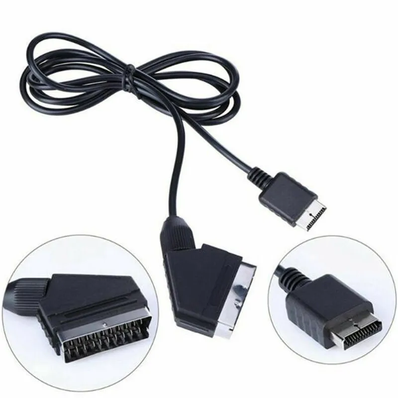 200 шт./лот 1,8 м RGB Scart кабель для sony Playstation PS1 PS2 PS3 tv AV свинцовый сменный Соединительный кабель для PAL/NTSC